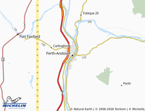 Kaart MICHELIN Perth-Andover - ViaMichelin