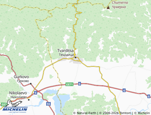 MICHELIN-Landkarte Tvarditsa - ViaMichelin