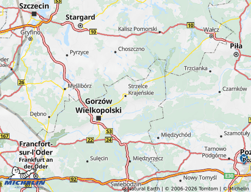 MICHELIN-Landkarte Strzelecko-Drezdenecki - ViaMichelin