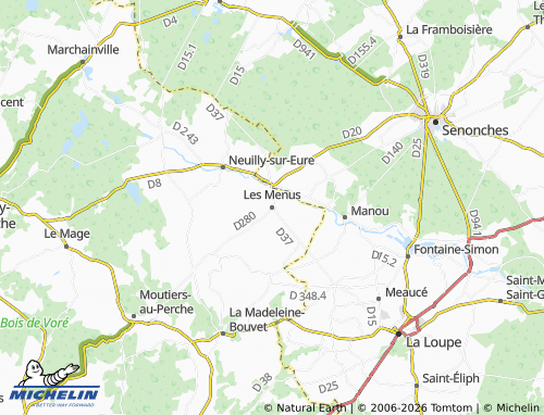 MICHELIN Les Menus map - ViaMichelin