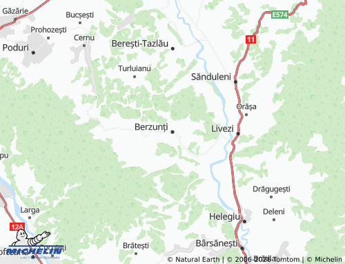 MICHELIN Berzunți map - ViaMichelin