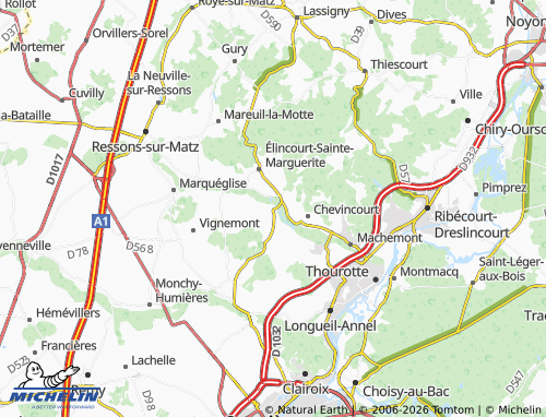 Mapa MICHELIN Marest-sur-Matz - ViaMichelin