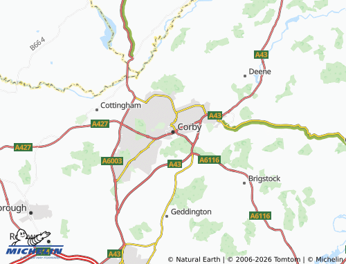 MICHELIN Corby map - ViaMichelin