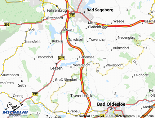 MICHELIN Bebensee map - ViaMichelin