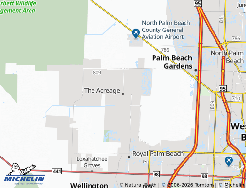 Mappa MICHELIN The Acreage - ViaMichelin