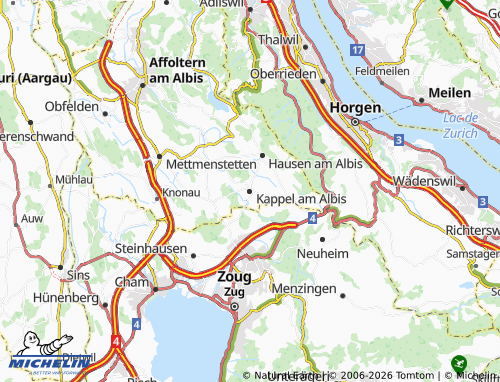 MICHELIN-Landkarte Kappel am Albis - ViaMichelin