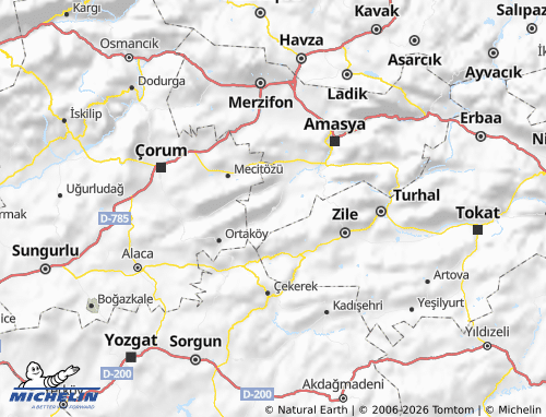 MICHELIN Göynücek map - ViaMichelin
