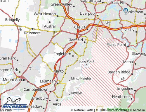 MICHELIN Ingleburn map - ViaMichelin