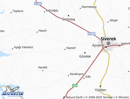 MICHELIN Kayseri map - ViaMichelin