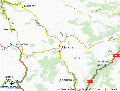 Carte MICHELIN Allanche - ViaMichelin