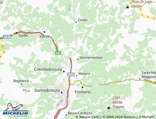 MICHELIN Montecrestese map - ViaMichelin