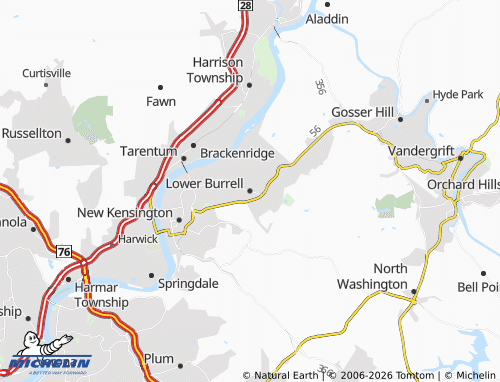Mappa MICHELIN Lower Burrell - ViaMichelin