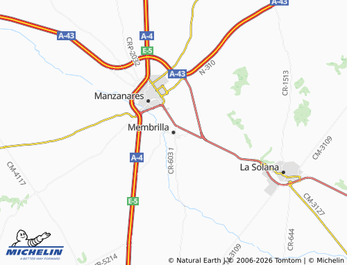 MICHELIN Membrilla map - ViaMichelin