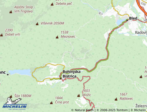 Kaart MICHELIN Koprivnik v Bohinju - ViaMichelin