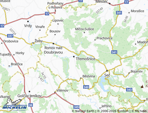 Kaart MICHELIN Třemošnice - ViaMichelin