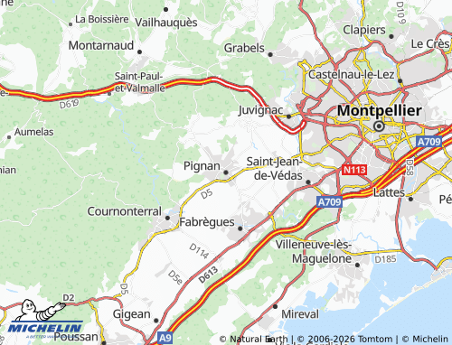 MICHELIN Pignan map - ViaMichelin