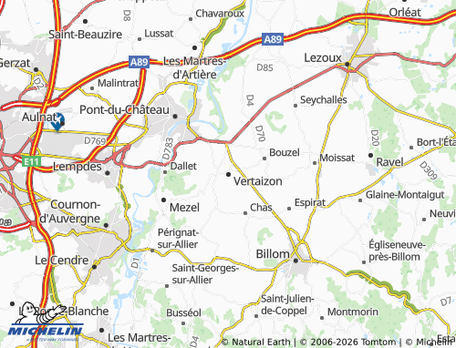Carte MICHELIN Vertaizon - ViaMichelin