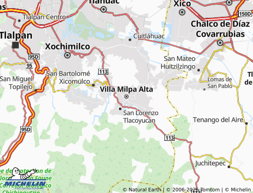 Mapa MICHELIN Villa Milpa Alta - ViaMichelin