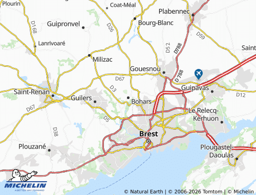 Mappa MICHELIN Bohars - ViaMichelin