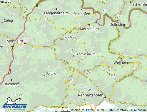 MICHELIN Tagmersheim map - ViaMichelin