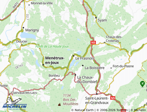 MICHELIN Le Frasnois map - ViaMichelin