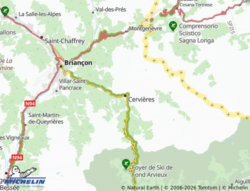 MICHELIN Cervières map - ViaMichelin