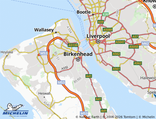 MICHELIN Birkenhead map - ViaMichelin