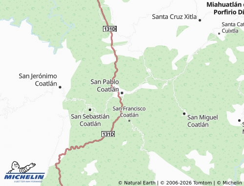 MICHELIN San Pablo Coatlán map - ViaMichelin