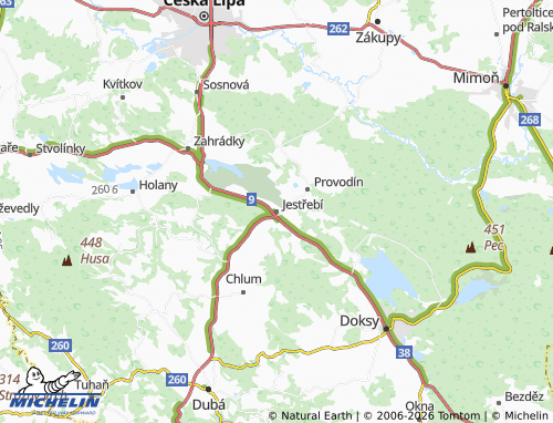 Mappa MICHELIN Jestřebí - ViaMichelin