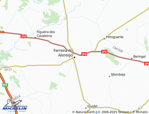 MICHELIN-Landkarte União das Freguesias de Ferreira do Alentejo e Canhestros - ViaMichelin