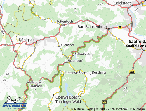 MICHELIN Schwarzburg map - ViaMichelin