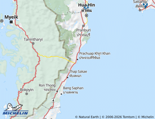 Mapa MICHELIN Changwat Prachuap Khiri Khan - ViaMichelin