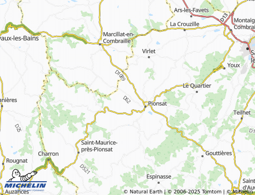 Carte MICHELIN Le Cheix de la Prugne - ViaMichelin
