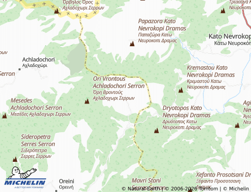 MICHELIN Ano Vrontou map - ViaMichelin