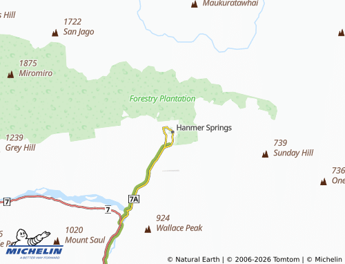 Mapa MICHELIN Hanmer Springs - ViaMichelin