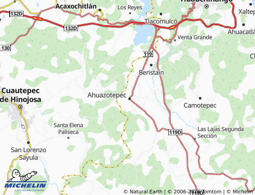 MICHELIN Laguna Seca, Ahuazotepec map - ViaMichelin