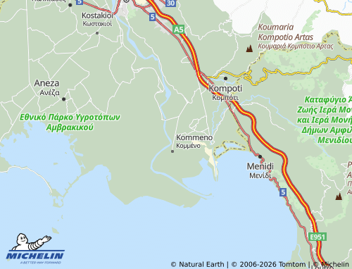 MICHELIN Loutrotopos map - ViaMichelin
