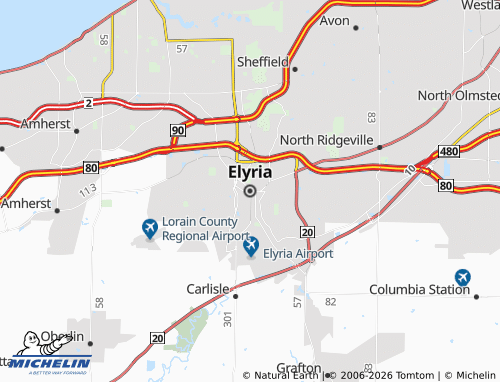 Kaart MICHELIN Elyria - ViaMichelin
