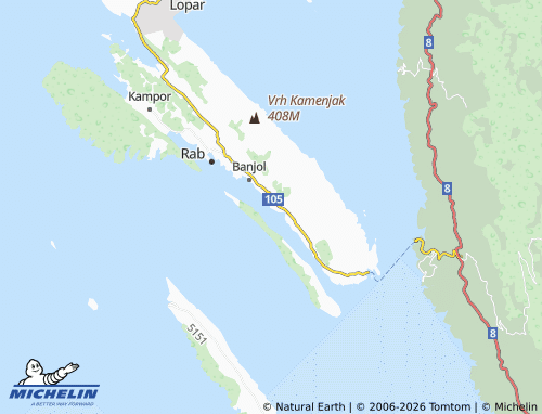 Mapa MICHELIN Barbat na Rabu - ViaMichelin