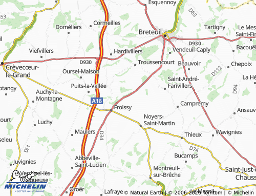 Kaart MICHELIN Sainte-Eusoye - ViaMichelin