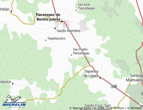 MICHELIN San Pedro Pericotepec map - ViaMichelin