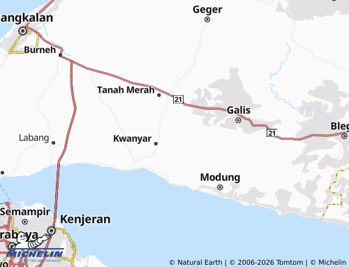 Carte MICHELIN Gunung Sereng - ViaMichelin