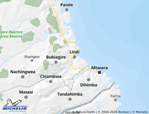 Carte MICHELIN Lindi - ViaMichelin