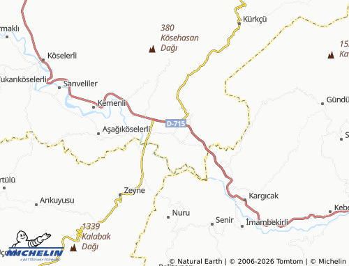 MICHELIN Çağlayangedik map - ViaMichelin