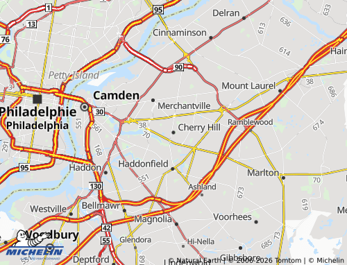 Mapa MICHELIN Cherry Hill - ViaMichelin