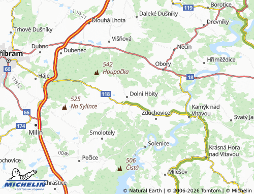 Mappa MICHELIN Dolní Hbity - ViaMichelin