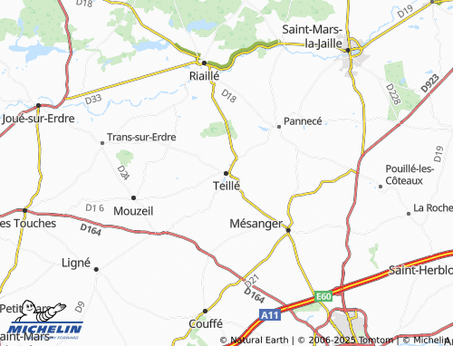 MICHELIN Teillé map - ViaMichelin