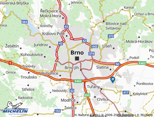 Mapa MICHELIN Brno - ViaMichelin