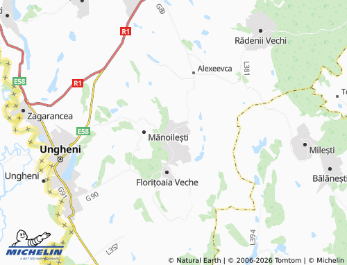 MICHELIN Unțești map - ViaMichelin