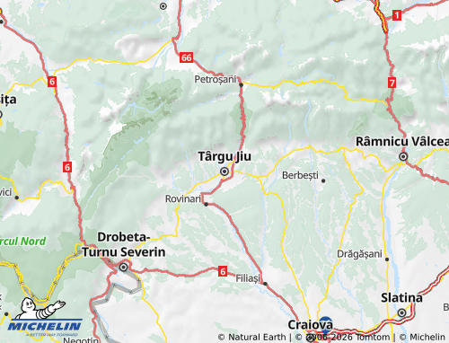 MICHELIN Gorj map - ViaMichelin